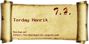Torday Henrik névjegykártya